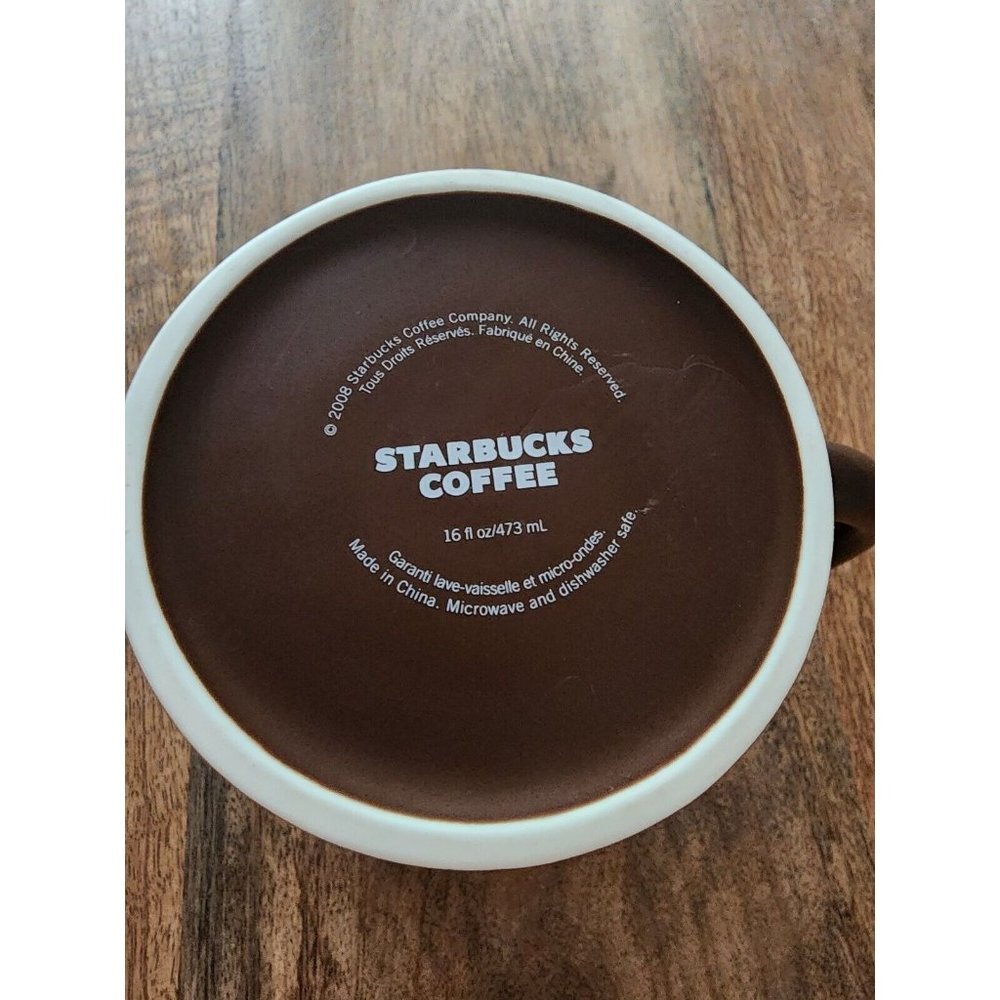 2008 Starbucks Grande Brown Coffee Cup Tea Mug | 16oz - Picture 4 of 4
